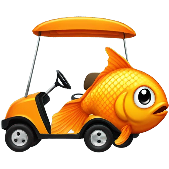 Goldfish beanie golf cart emoji