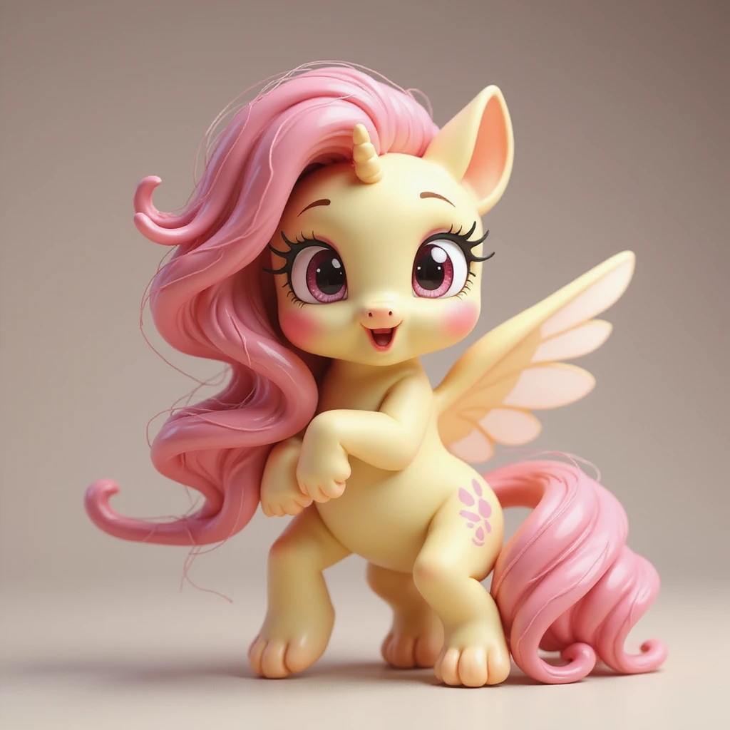 Fluttershy looking surprised, realistic style, no background, transparent emoji