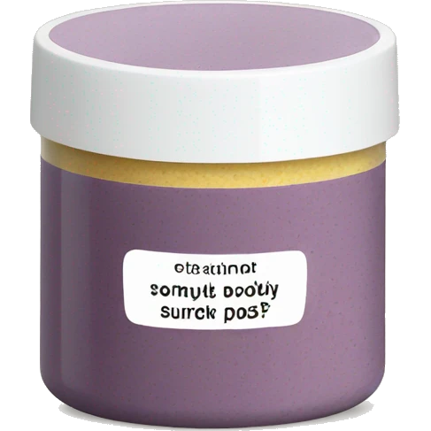 body scrub pot with label emoji