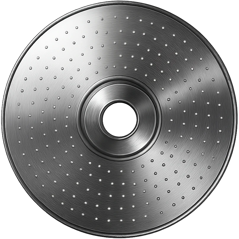 A minimalist CD disc with dot pattern, glowing effect, purple color emoji