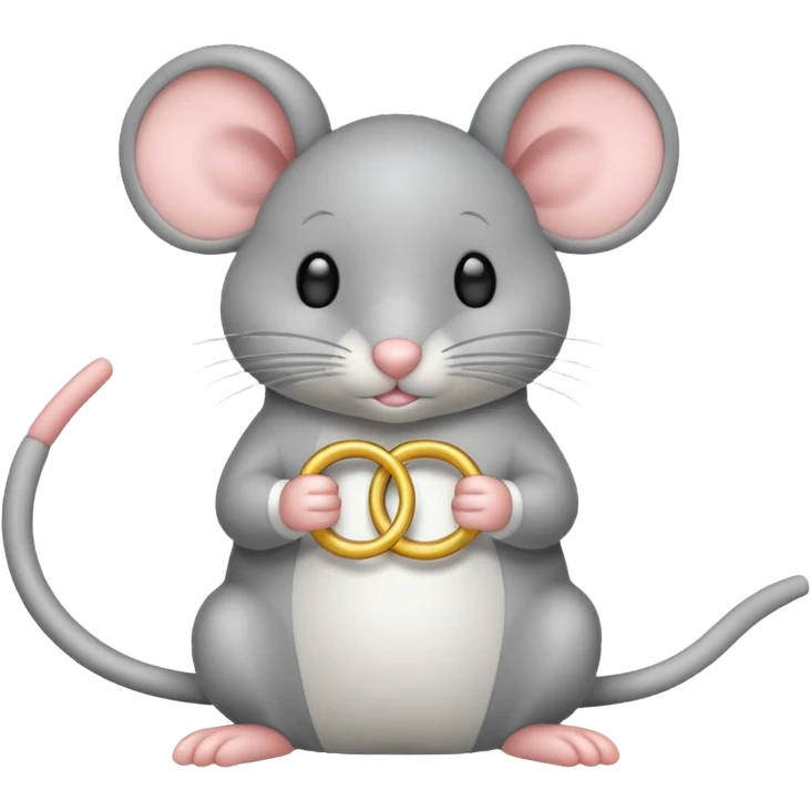 Stuffed mouse with rings emoji