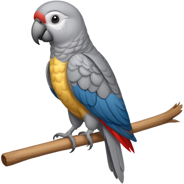 gray parrot on stick emoji