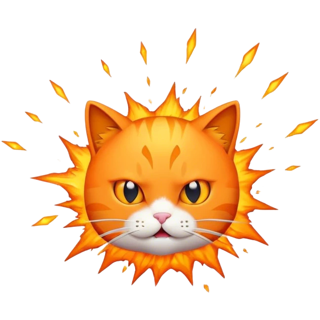 A exploding cat emoji