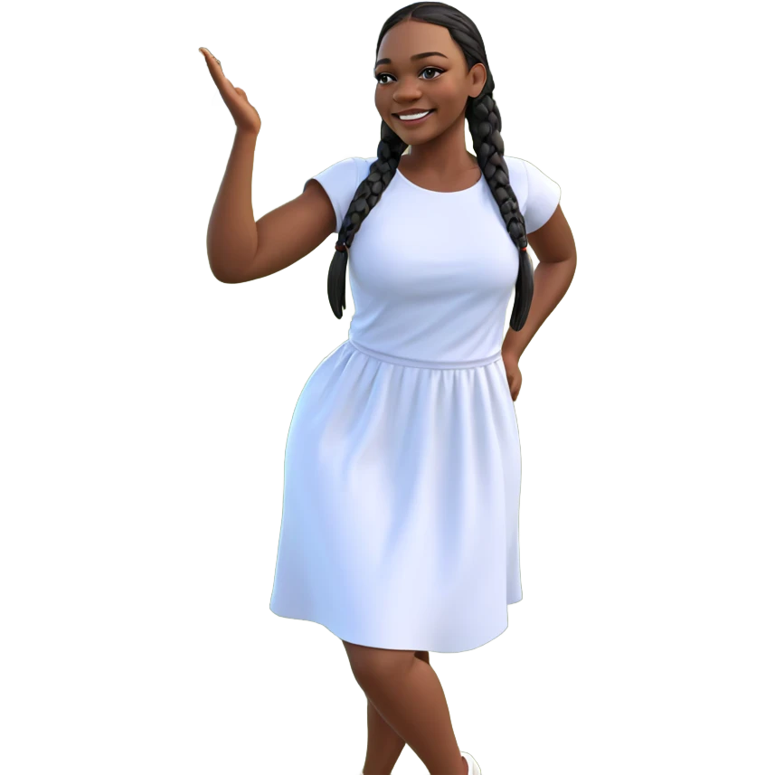 smiling girl in white dress emoji