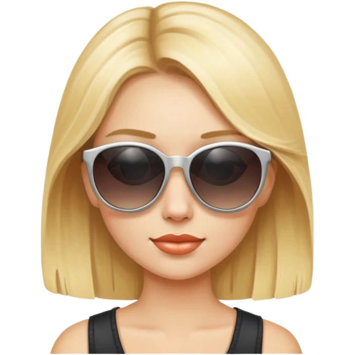 blonde girl sunglasses ￼ emoji
