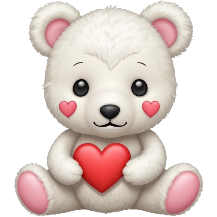 Oso de peluche blanco cute emoji