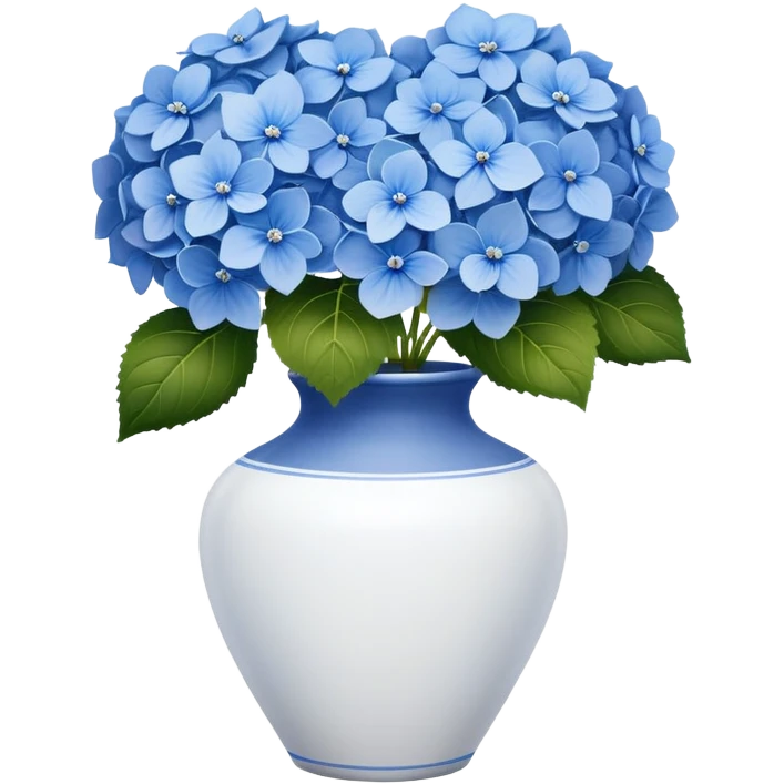 white vase with blue flowers emoji