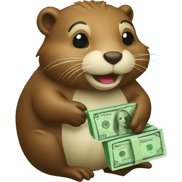 beaver with money emoji