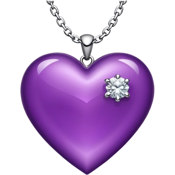 purple heart with diamond chain around it emoji