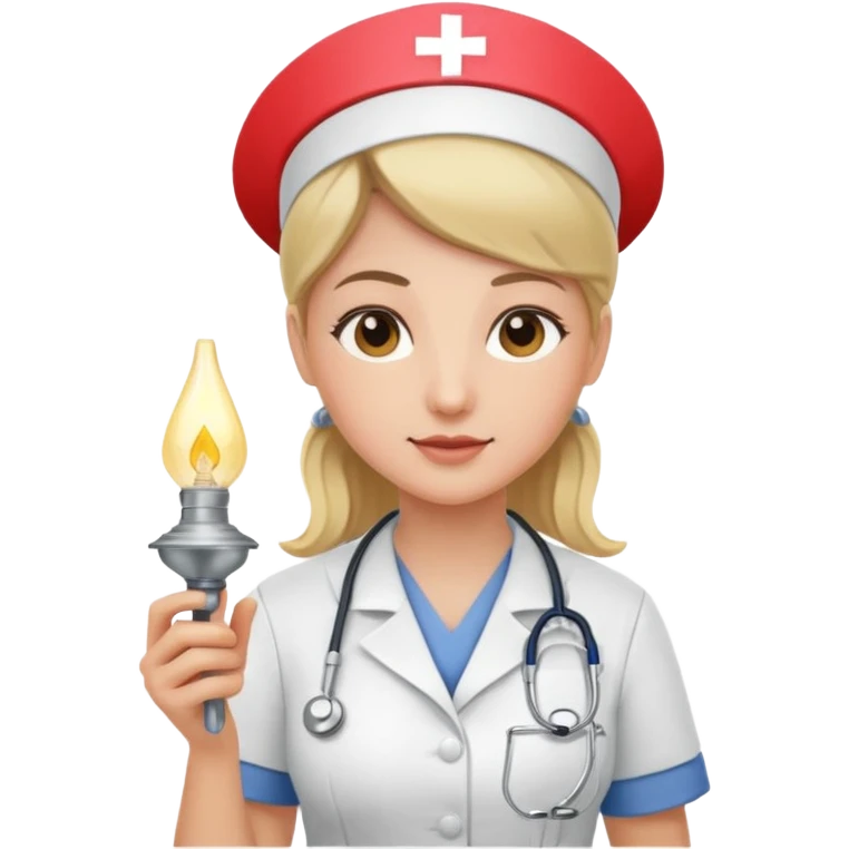 GERE UMA ENFERMEIRA, SEGURANDO UMA LAMPARINA SIMBOLO DA ENFERMAGEM emoji