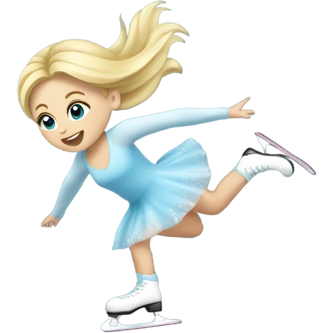 Blonde girl falling ice skating emoji