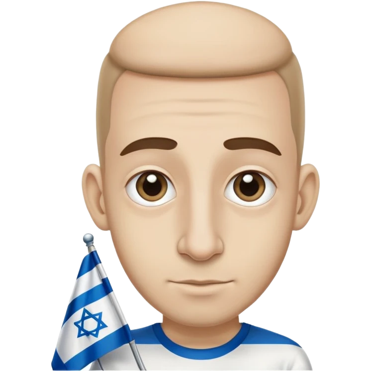 jew with a big nose and Israel flag on shirt emoji