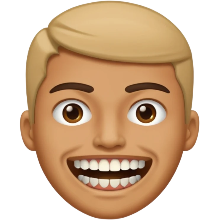 realistic grinding teeth emoji with their mouth lcosed emoji