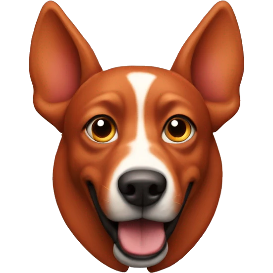 solid red dog with pointed ears flying emoji