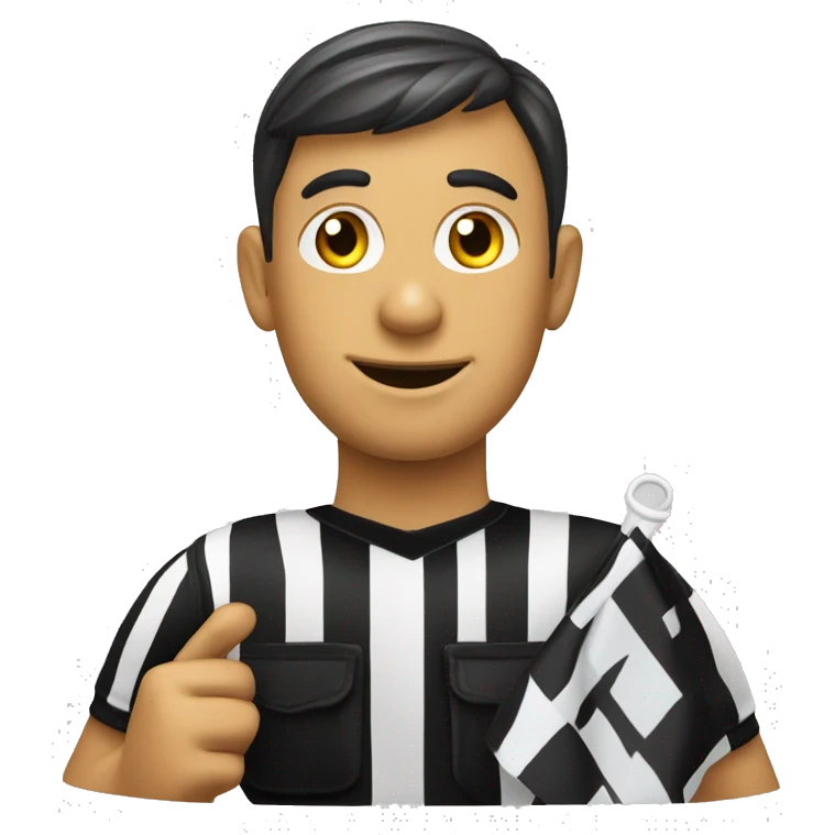 Assistant referee with flag of offside in his hand emoji