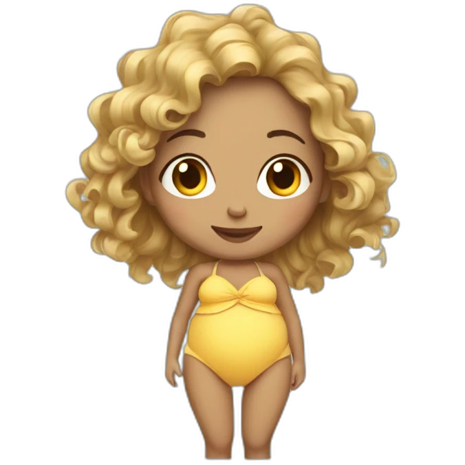 adorable pregnant  full body  with beach-wave-hair emoji