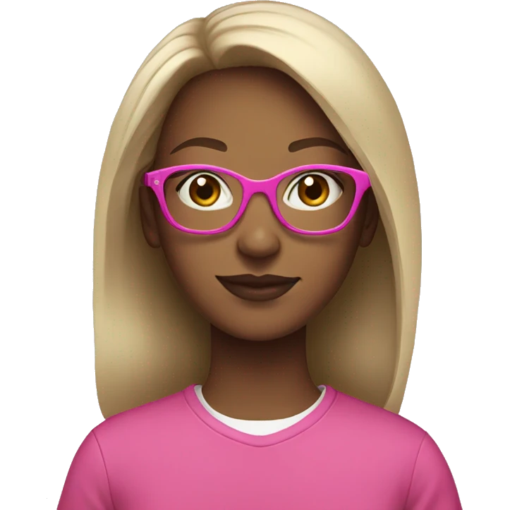 A teen girl wearing pink glasses  emoji