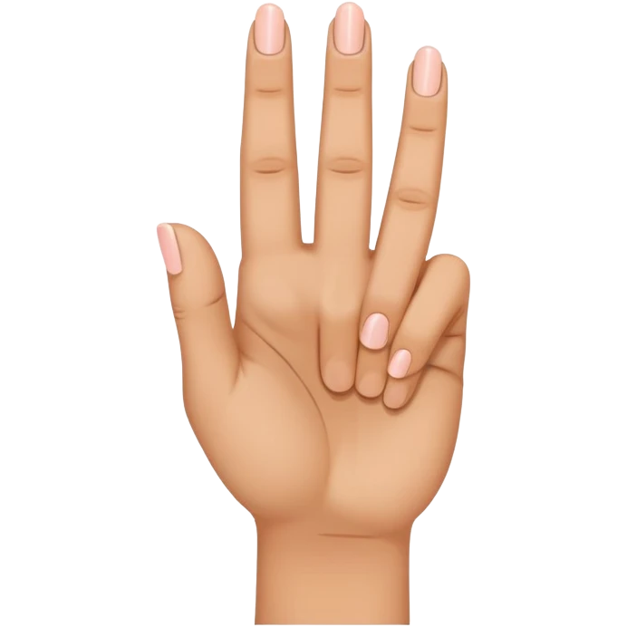 Hand with thumb, index finger, ring finger and pinky held up, middle finger down emoji