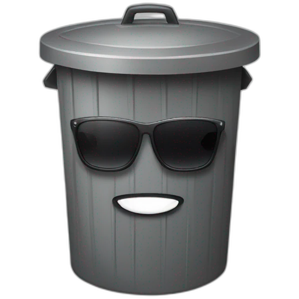 trash can with sunglasses emoji