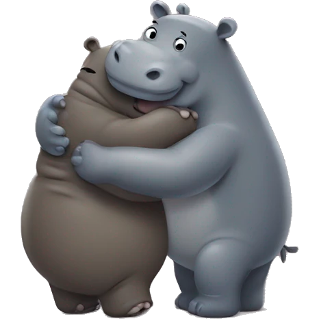 make a Hippo and Bear hug emoji