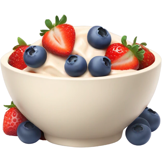 yoghurt bowl with blueberries and strawberries nude colour bowl emoji