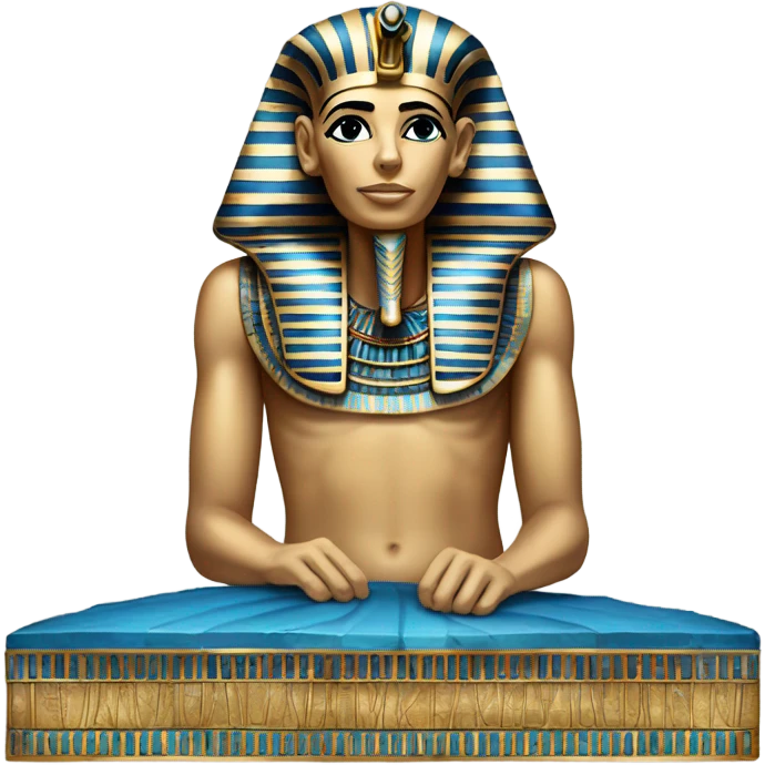 egypt sarcophagus coffie gold blue white black full body  emoji