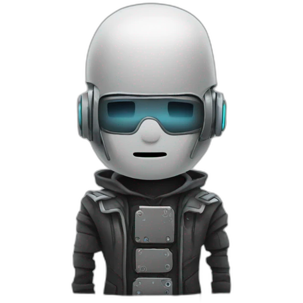 Hacker with robot head emoji