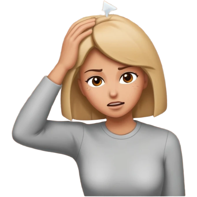 A woman hitting her head on a wall emoji