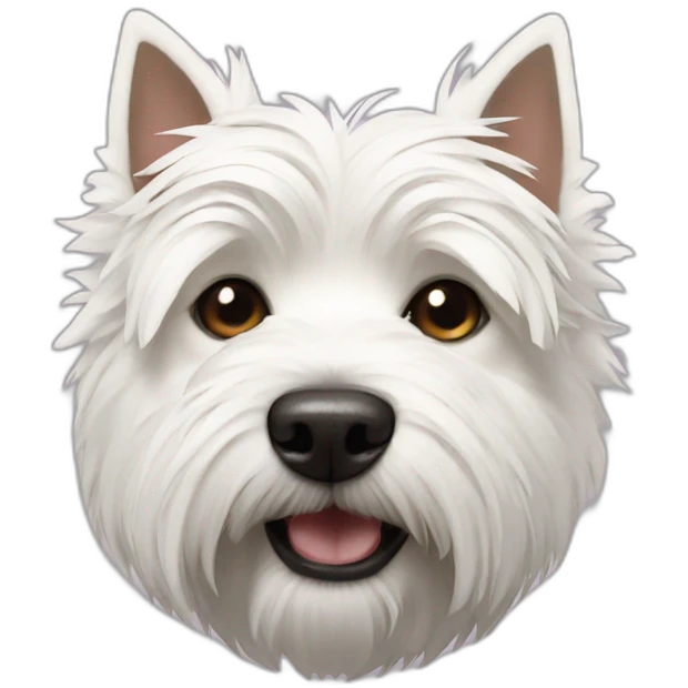 West Highland white terrier with a broken nose emoji