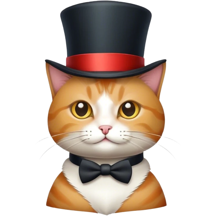 cat wearing top hat emoji