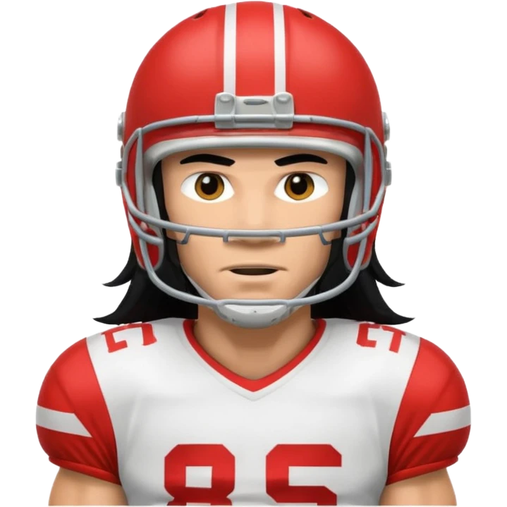 american football player long black haired emoji
