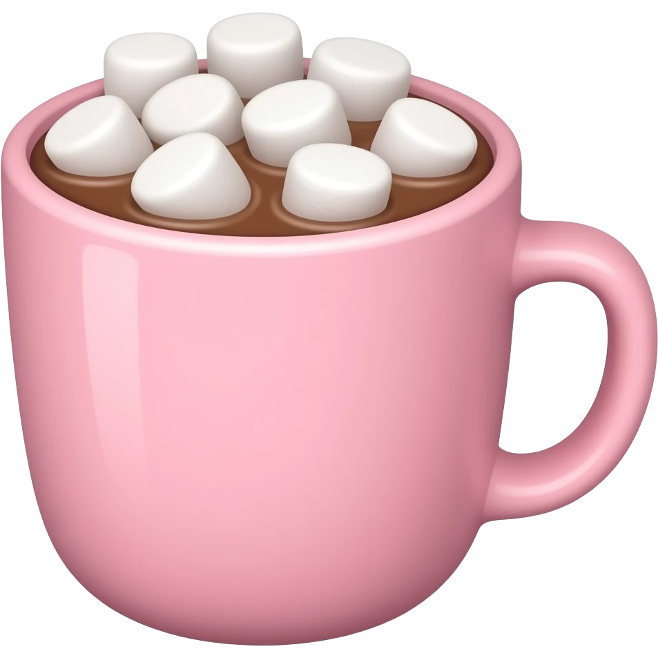 Chocolat chaud rose et guimauve emoji