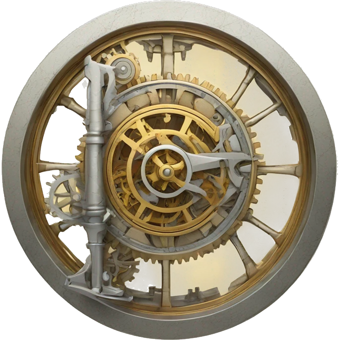 A detailed astrolabe with intricate engravings, paired with a gear, emphasizing the blend of scientific tools and mechanical innovation. emoji