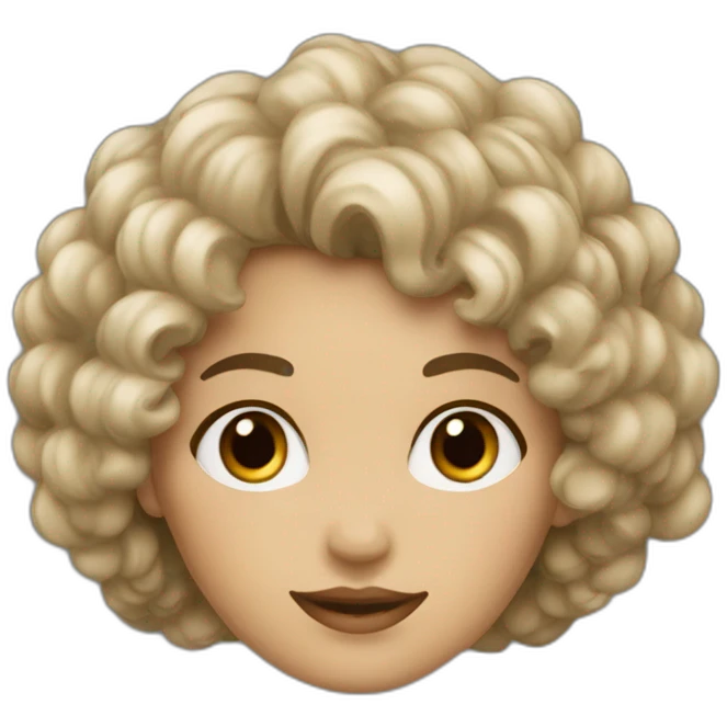femme avec cheveux bouclé peau beige foncé emoji