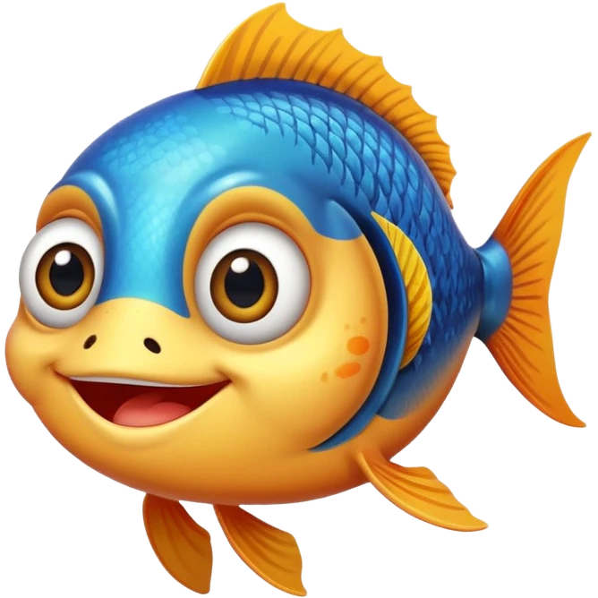 An sticker that’s a fish gooning emoji