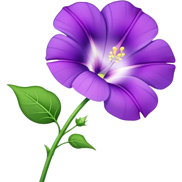 single purple Morning Glorysuper, stem emoji