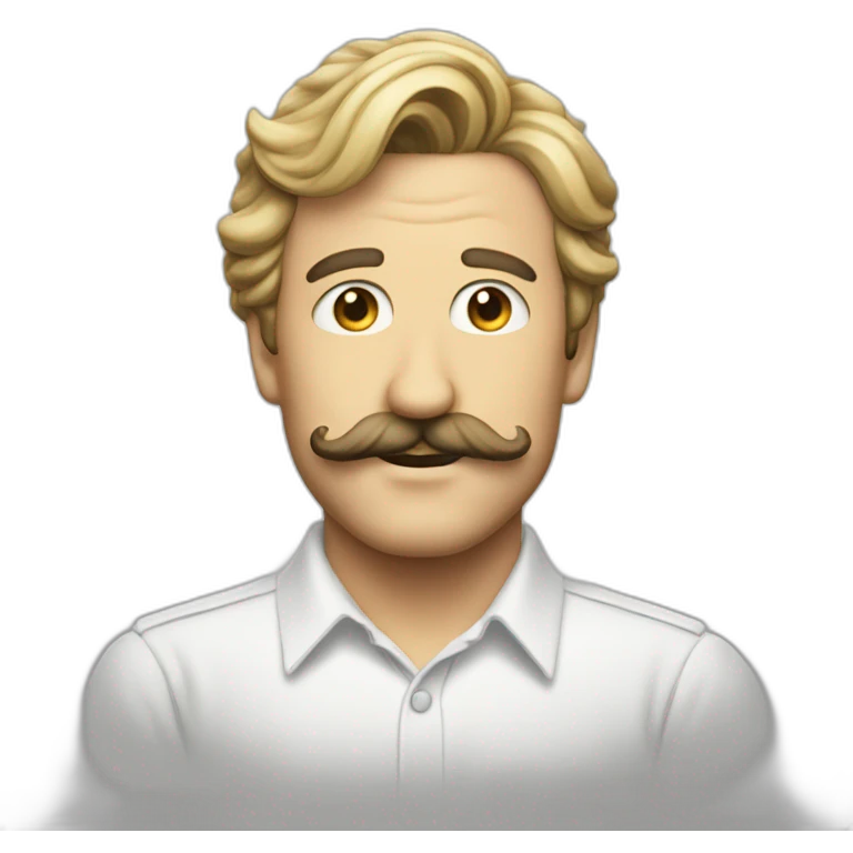 Eighties mustache white it dude emoji