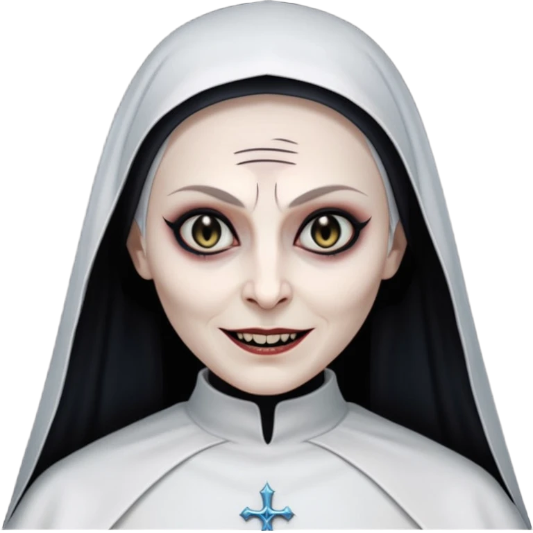 create an evil nun emoji based on valak from the conjuring emoji