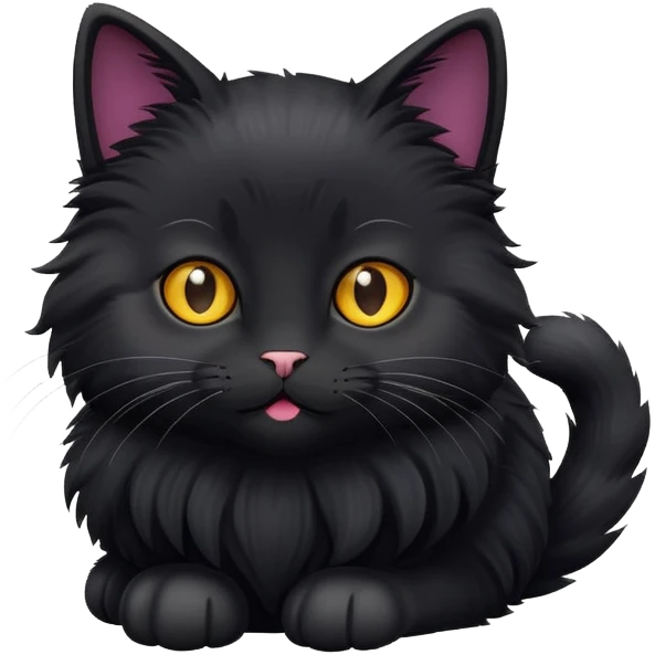 Black funny cat awww emoji