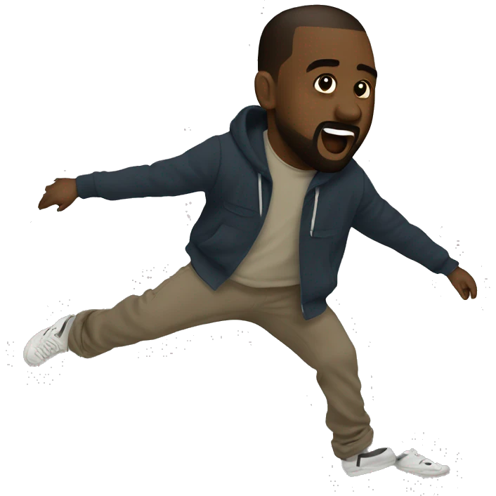 Kanye west doing a flip emoji