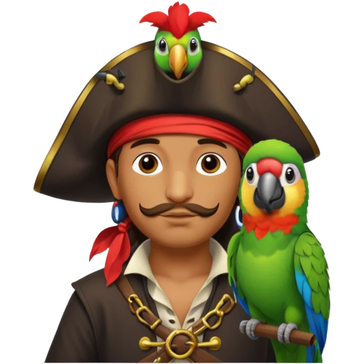 pirate and parrot emoji