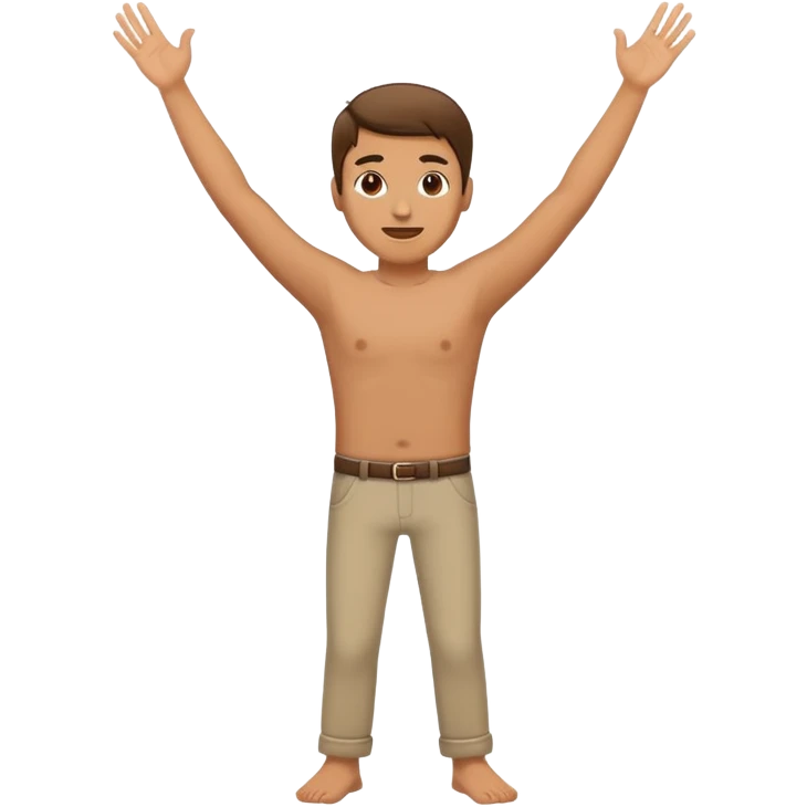 full body guy turned around with his hands up emoji