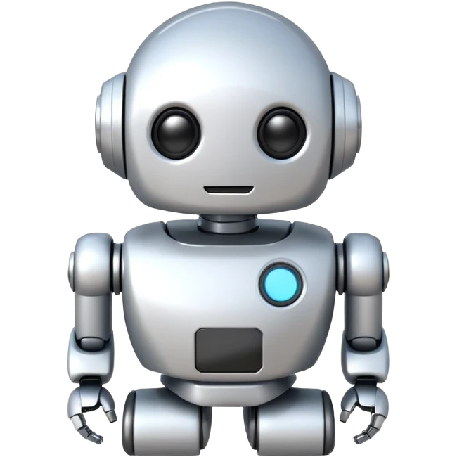 robot old cartoon simple kid toy white innocent funny gudget chatGPT round adorable emoji