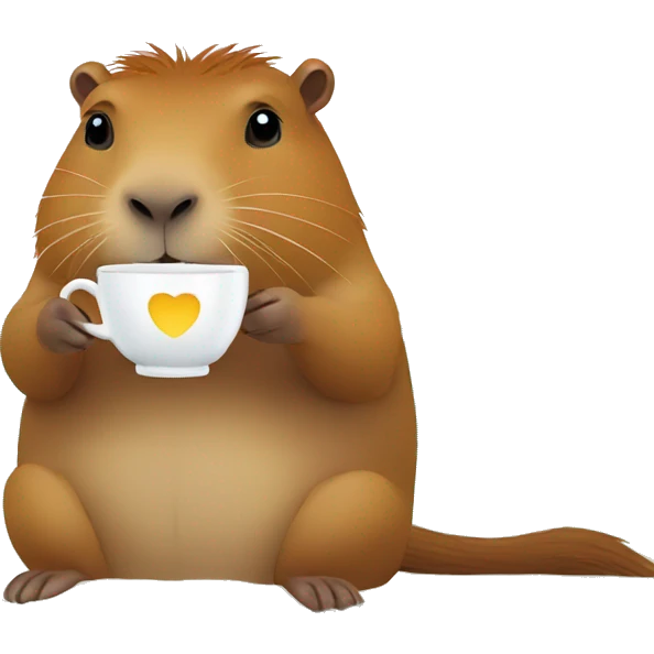 capybara sipping tea in a beach emoji
