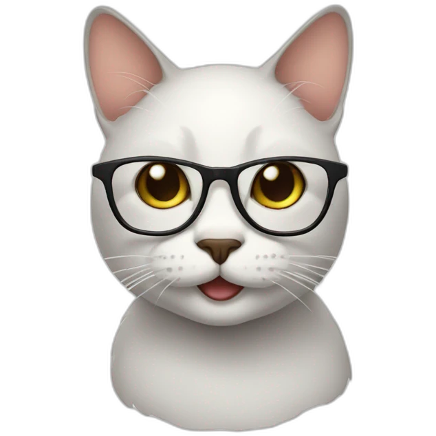 cat happy with glasses emoji