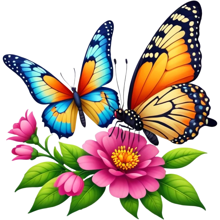 Flower and butterfly emoji