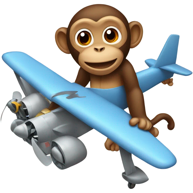 monkey with a plane emoji