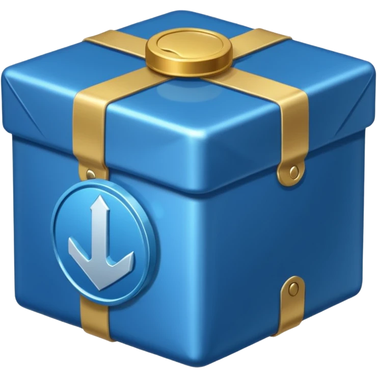 blue coins credit in a package emoji