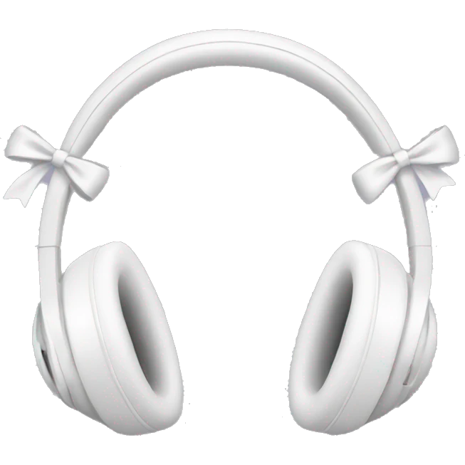 White Headphones with bows emoji