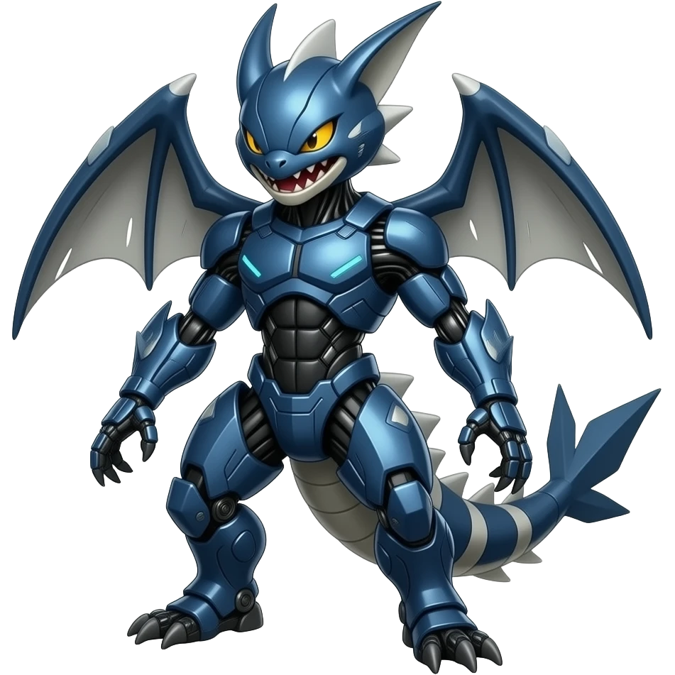 Realistic dark edgy futuristic modern advanced cyborg-Sharpedo-Zoroark-Scizor- emoji